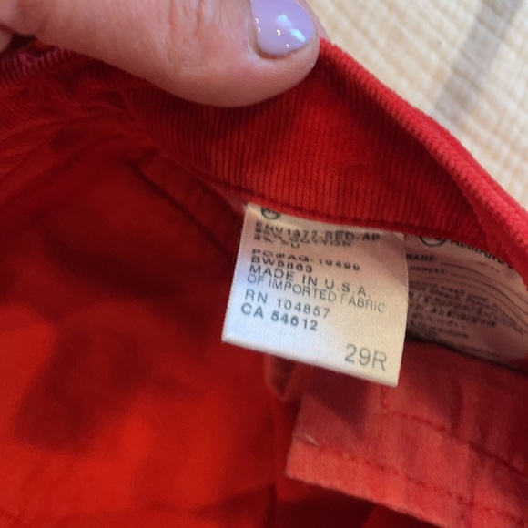 AG Stevie Ankle Slim Straight Red Cord Jean - Picture 6 of 10